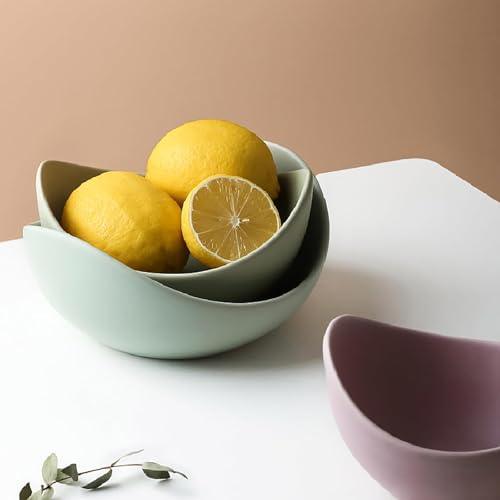 Green Nested Lotus Bowls Set of 5