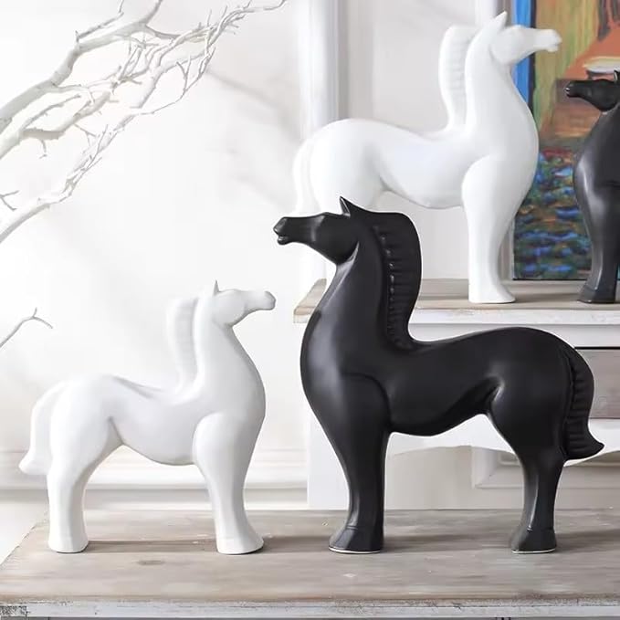 White Ceramic Horse Statue