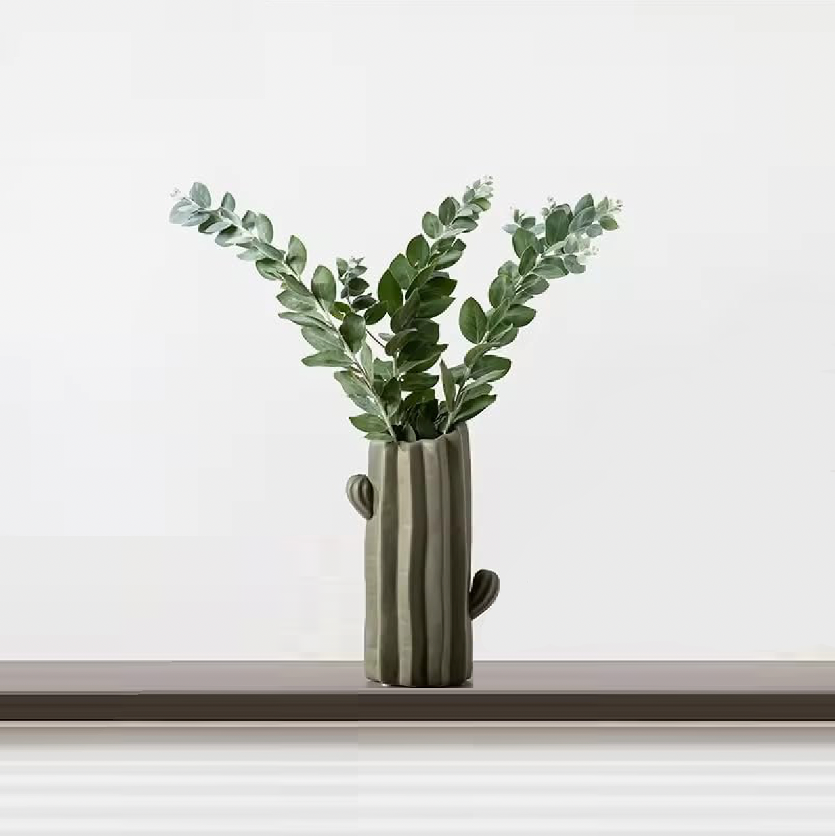 Green Ceramic Cactus Vase