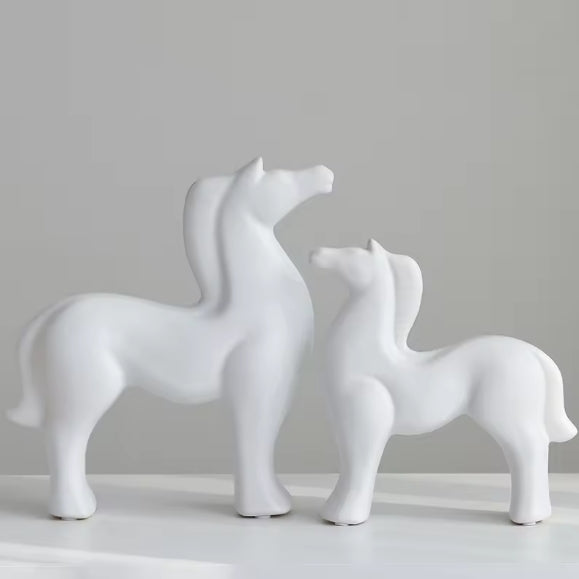 White Ceramic Horse Statue