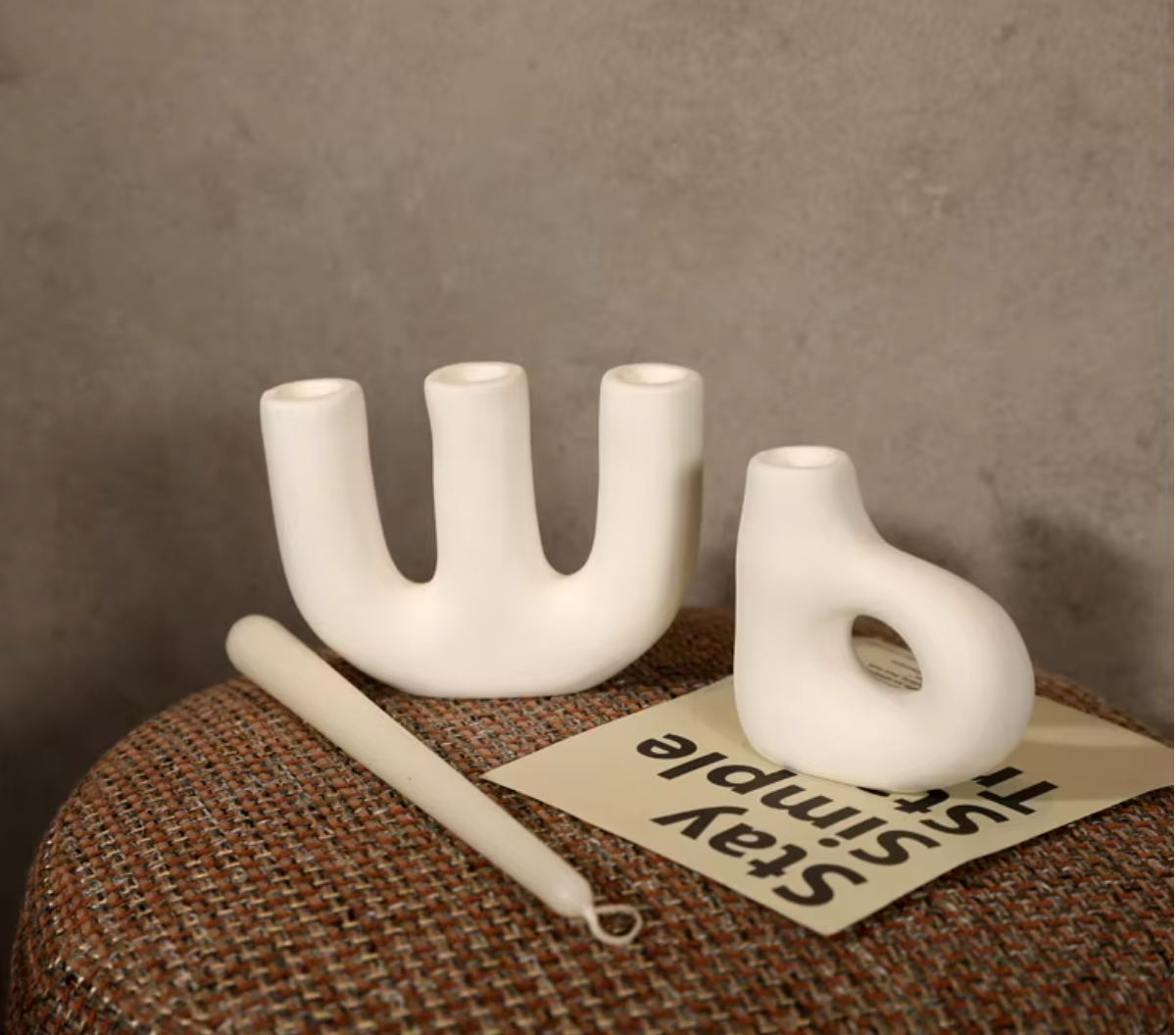 Letter shaped candle holder (Black , White)