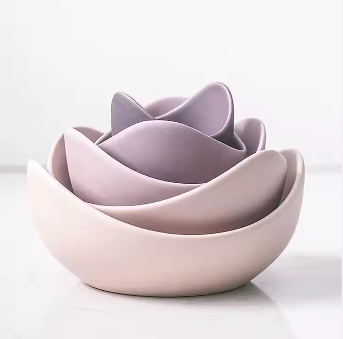 Purple Nested Lotus Bowls Set of 5
