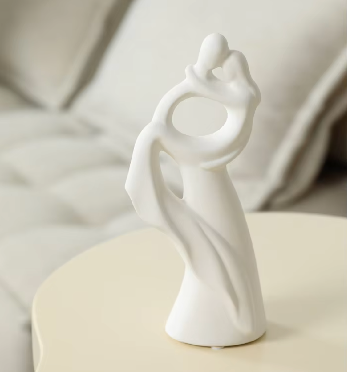 White Abstract Couple Sculpture