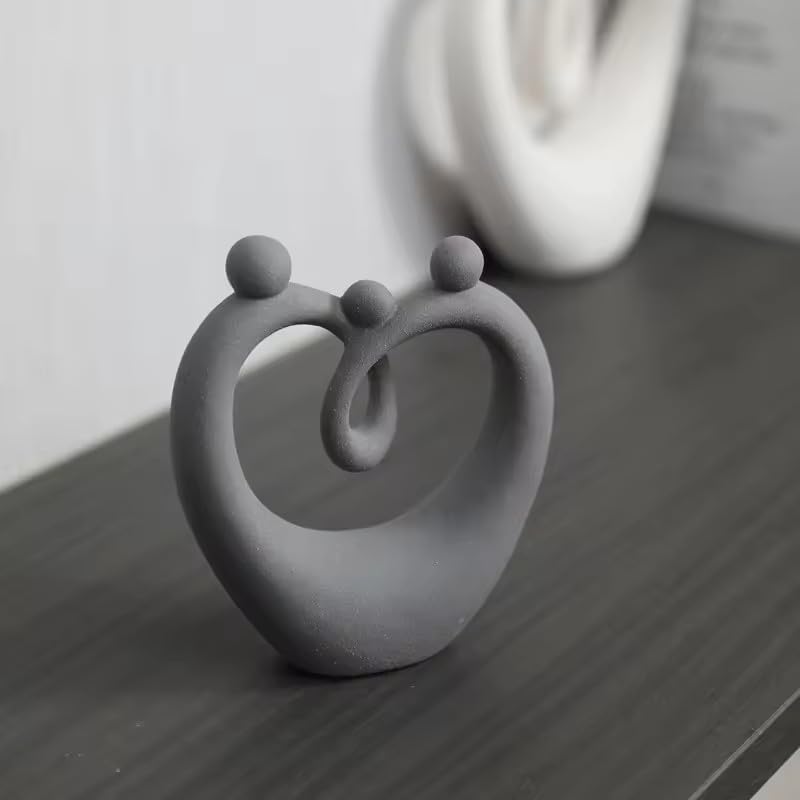 Grey Abstract Couple Sculpture