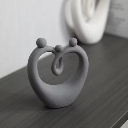 Grey Abstract Couple Sculpture