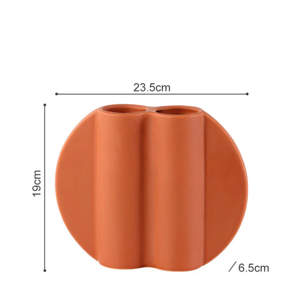 Ceramic Cylindrical Orange vase