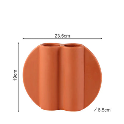 Ceramic Cylindrical Orange vase