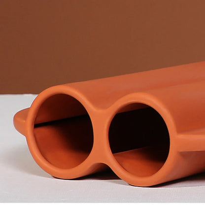 Ceramic Cylindrical Orange vase
