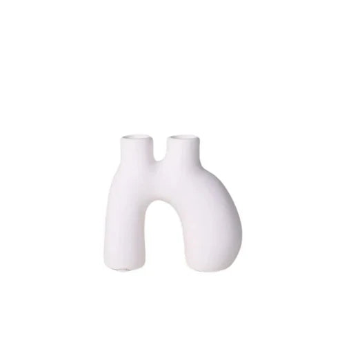 White Letter shaped candle holder
