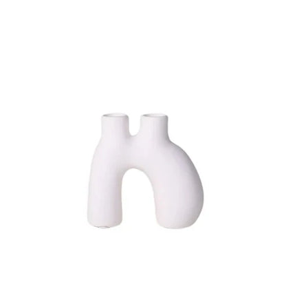 White Letter shaped candle holder