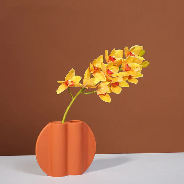 Ceramic Cylindrical Orange vase