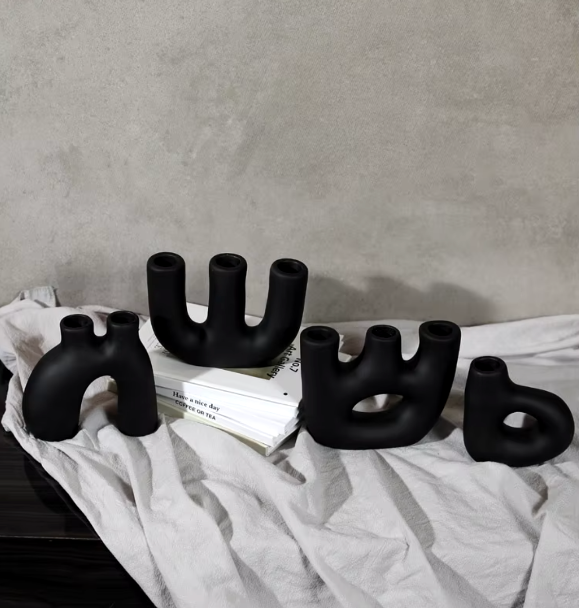 Letter shaped candle holder (Black , White)