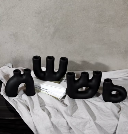 Letter shaped candle holder (Black , White)