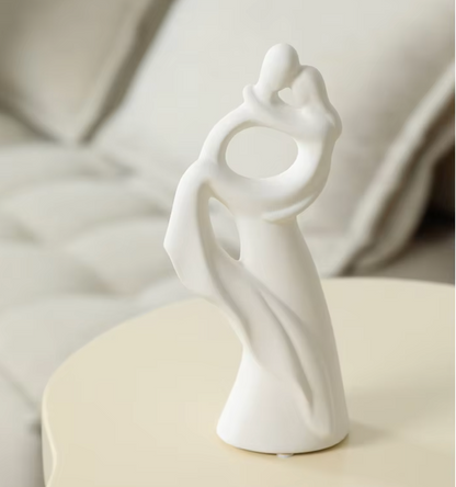 White Abstract Couple Sculpture
