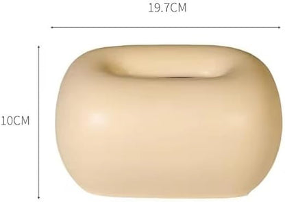 Beige Ceramic Tissue Holder