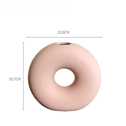 Ceramic Donut Vase set (Pink, Yellow, White)