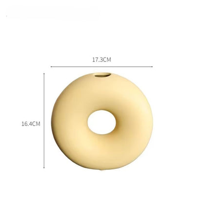 Ceramic Donut Vase set (Pink, Yellow, White)